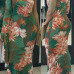  Sexy Show A Shoulder Floral Printed Healthy Fabric Ankle Length Dress(Non Positioning Printing)