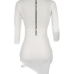 Sexy Turtleneck Hollow-out White Polyester Mini Dress