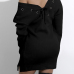  Sexy V Neck Eyelets Design Lace-up Black Polyester Mini Dress