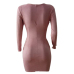  Sexy V Neck Hollow-out Pink Polyester Sheath Mini Dress