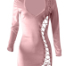  Sexy V Neck Lace-up Hollow-out Pink Velvet Mini Dress