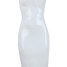  Sexy V Neck Zipper Design White Polyester Sheath Knee Length Dress