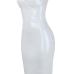  Sexy V Neck Zipper Design White Polyester Sheath Knee Length Dress