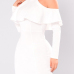  Trendy Hollow-out White Healthy Fabric Sheath Mini Dress