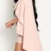  Trendy Round Neck Polyester Cloak Design Pink Polyester Sheath Mini Dress