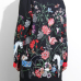  Trendy Turndown Collar Printed Black Polyester Mini Dress
