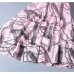 2019 short sleeve lace-up v-neck printed silk dress MIDI skirt womenswear temperament fashion big skirt woman #95055