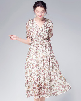 2019 summer European and American dress women's floral color #94980