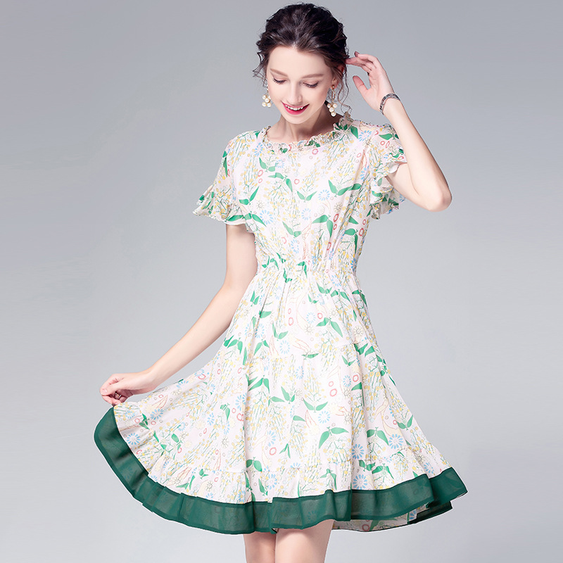 2019 summer European and American dresses, women's fresh and light colors #94973