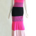 Bohemian O Neck Tank Sleeveless Patchwork Striped Polyester Sheath Ankle Length Dress