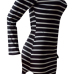 Euramerican Dew Shoulder Striped Milk Fiber Sheath Mini Dress