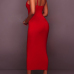 Euramerican Sleeveless Red Cotton Blend Sheath Mid Calf Dress
