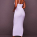 Euramerican Sleeveless White Cotton Blend Sheath Mid Calf Dress