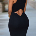 Fashion Turtleneck Tank Sleeveless Black Sheath Knee Length Dress