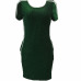 Leisure Round Neck Patchwork Green Polyester Sheath Mini Dress
