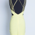 Sexy O Neck Spaghetti Strap Sleeveless Backless Yellow Cotton Blend Sheath Mini Dress