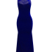 Sexy Round Neck Hollow-out Blue Healthy Fabric Sheath Ankle Length Dress