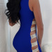 Sexy Round Neck Hollow-out Royalblue Healthy Fabric Sheath Mini Dress