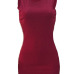 Sexy Round Neck Hollow-out Wine Red Healthy Fabric Sheath Mini Dress