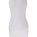Sexy V Neck Tank Sleeveless Split Front Lace-up White Cotton Blend Sheath Knee Length Dress