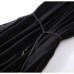 Sleeveless silk summer boutique dress belted waist train loose MIDI skirt #95046