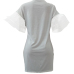 Trendy Round Neck Gauze Patchwork Printed White Polyester Mini Dress