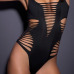 Sexy U Neck Spaghetti Strap Sleeveless Hollow-out Black Polyamid And Elasthan One-Piece Swimsuit