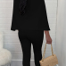  Euramerican Deep V Neck Cloak Design Black Polyester One-piece Jumpsuits