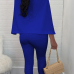  Euramerican Deep V Neck Cloak Design Blue Polyester One-piece Jumpsuits