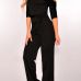  Euramerican Dew Shoulder Black Polyester One-piece Jumpsuits