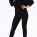  Euramerican Dew Shoulder Lace-up Black Polyester One-piece Jumpsuits