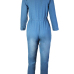  Euramerican Turndown Collar Blue Denim One-piece Jumpsuits