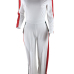  Leisure Bateau Neck Slit Design White Polyester One-piece Jumpsuits