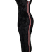  Leisure U-shaped Neck Patchwork Black Velvet One-piece Jumpsuits