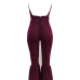  Sexy Halter Neck Backless Purple Polyester One-piece Jumpsuits