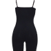  Sexy Hollow-out Black Cotton One-piece Skinny Jumpsuits