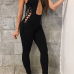  Sexy Hollow-out Black Polyester One-piece Jumpsuits