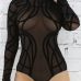  Sexy See-Through Black Polyester One-piece Jumpsuits