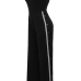  Sexy Side Split Black Polyester One-piece Jumpsuits