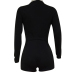 Stylish Deep V Neck Patchwork Black Cotton Blends One-piece Short Jumpsuits