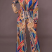  Stylish V Neck Printed Polyester One-piece Jumpsuits