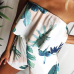 Charming Dew Shoulder Sleeveless Printed White Polyester One-piece Jumpsuits