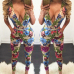 Charming V Neck Sleeveless Floral Print Lace One-piece Skinny Jumpsuits