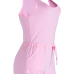 Leisure U-shaped Neck Drawstring Design Pink Qmilch One-piece Skinny Jumpsuits