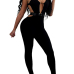 Sexy Backless Black Twilled One-piece Skinny Jumpsuits