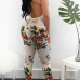 Sexy Backless Printed Healthy Fabric One-piece Skinny Jumpsuits