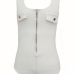 Sexy Hollow-out Zipper Design White Cotton One-piece Skinny Jumpsuits