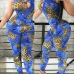 Sexy O Neck Sleeveless Backless Leopard Print Blue Polyester One-piece Skinny Jumpsuit