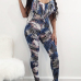 Sexy Printed Blue Qmilch One-piece Skinny Jumpsuits