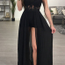 Sexy See-Through Backless Black Chiffon One-piece Jumpsuits